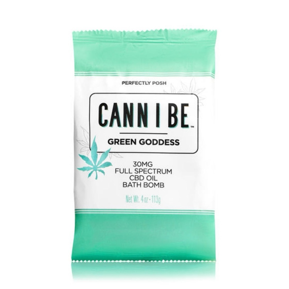 Cann I be, Green goddess bath bomb by perfectly posh unopened new in wrapper CBD